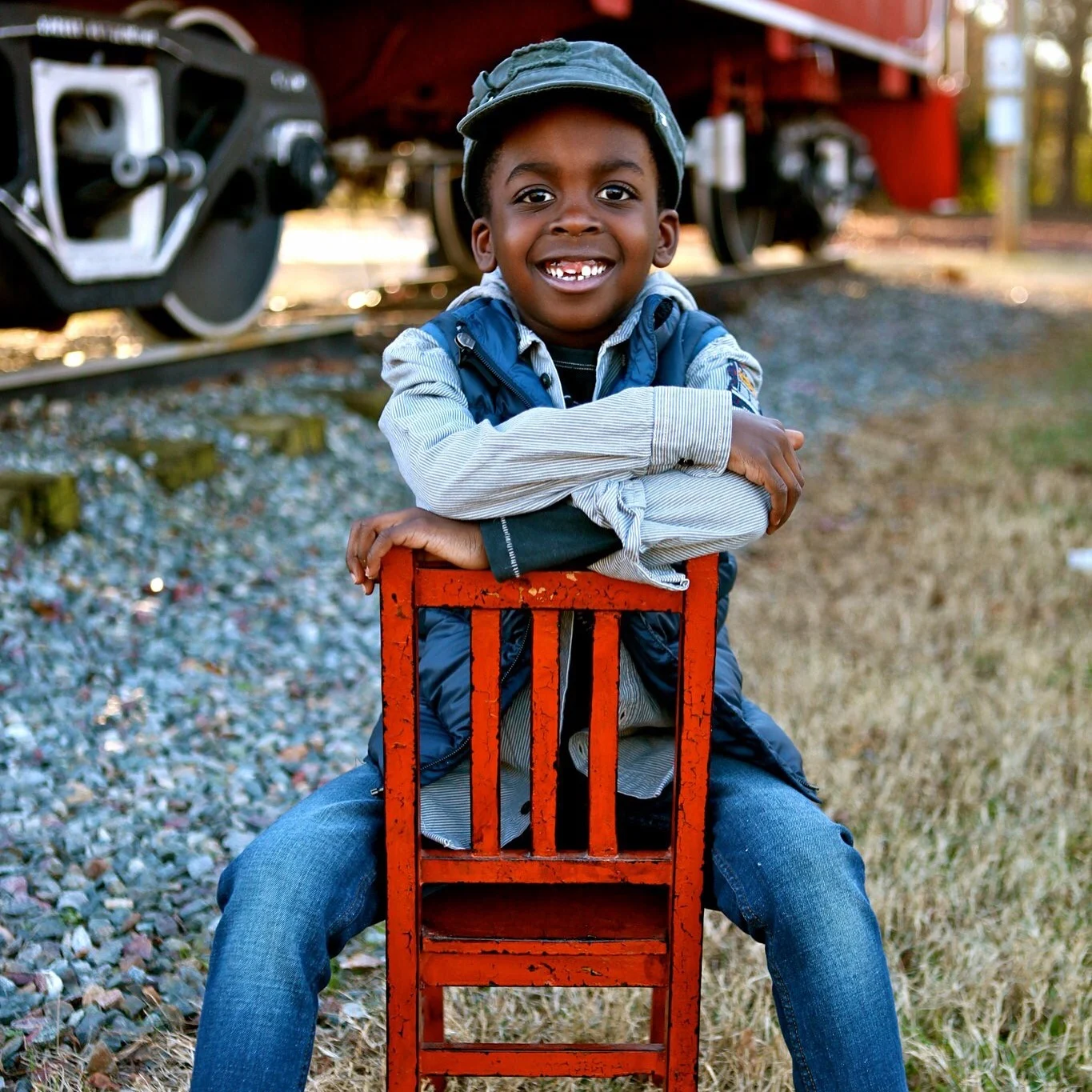 Justice smiling as a child